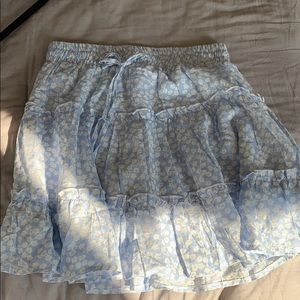 princess polly blue skirt with floral design